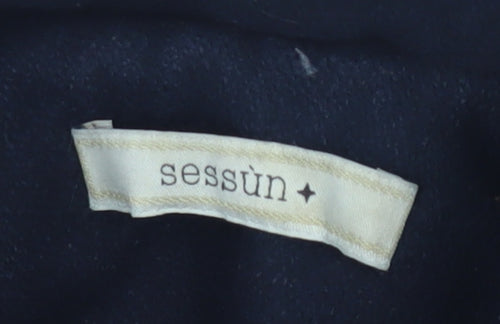 Sessùn Men's Black Wool Overcoat Size S