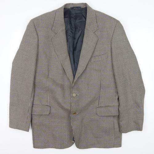 Jaeger Men's Brown Check Blazer Jacket 54R