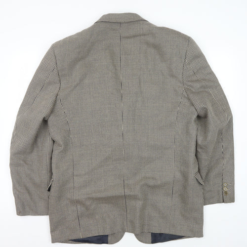 Jaeger Men's Brown Check Blazer Jacket 54R