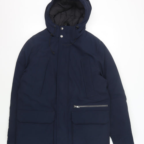 Marks and Spencer Men's Blue Parka Jacket S