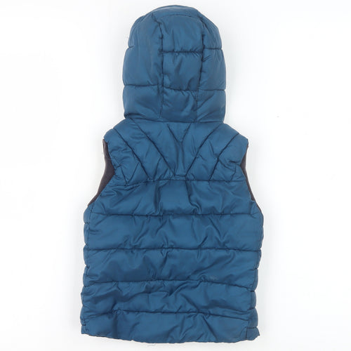 Zara Boys Blue Puffer Jacket 4 Years Hooded Sleeveless