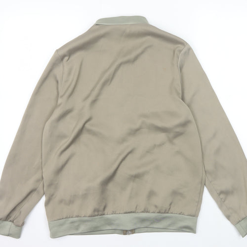 Topshop Women’s Beige Bomber Jacket Size 10 Casual Zip