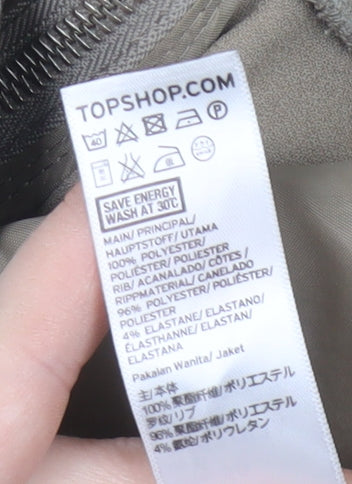 Topshop Women’s Beige Bomber Jacket Size 10 Casual Zip