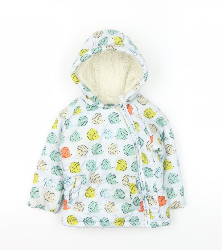 Marks and Spencer Unisex Baby Multicoloured Animal Print Hooded Jacket 9-12 Months