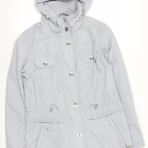 Marks and Spencer Women's Grey Hooded Parka Jacket, Size 10