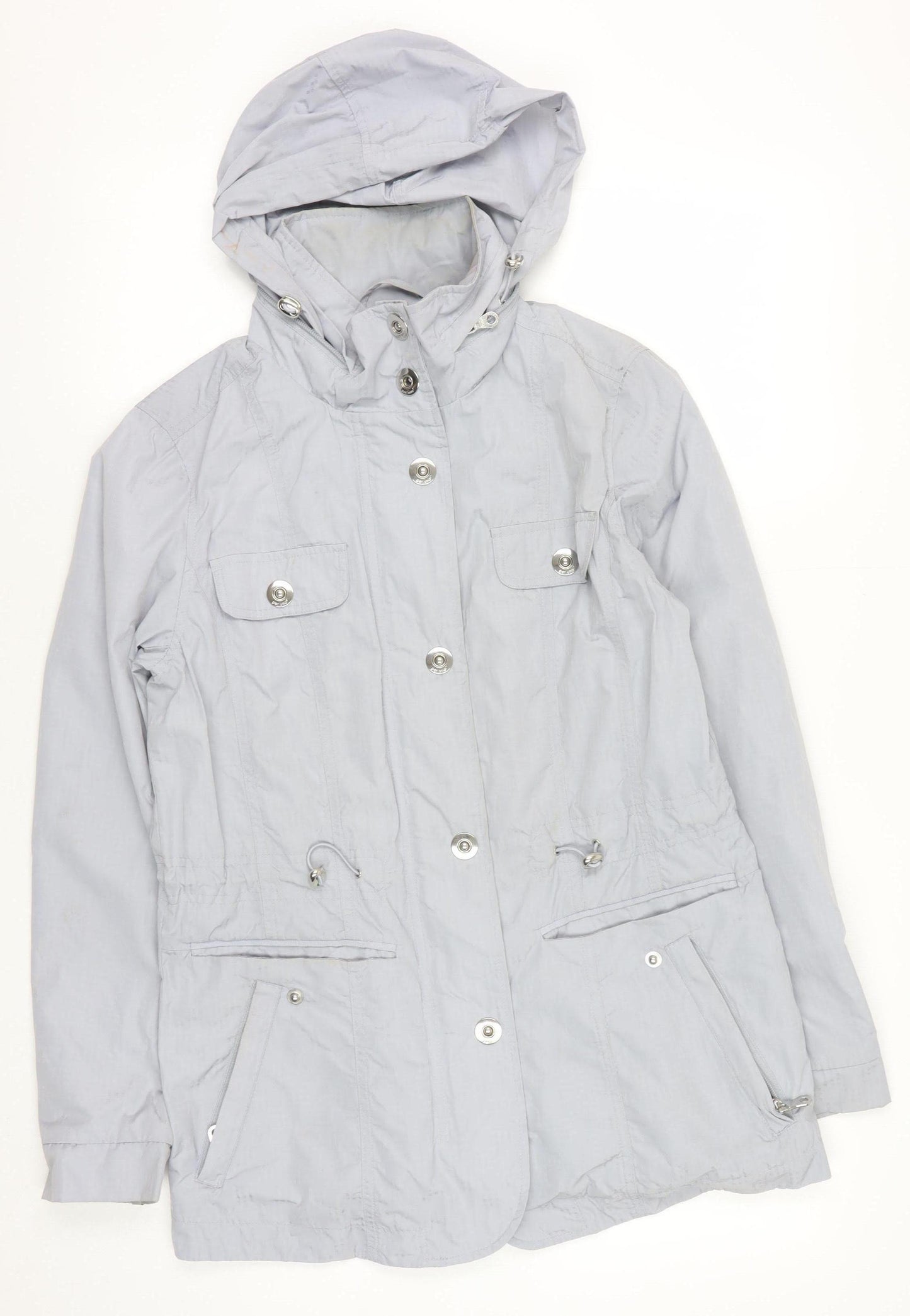 Marks and Spencer Women's Grey Hooded Parka Jacket, Size 10