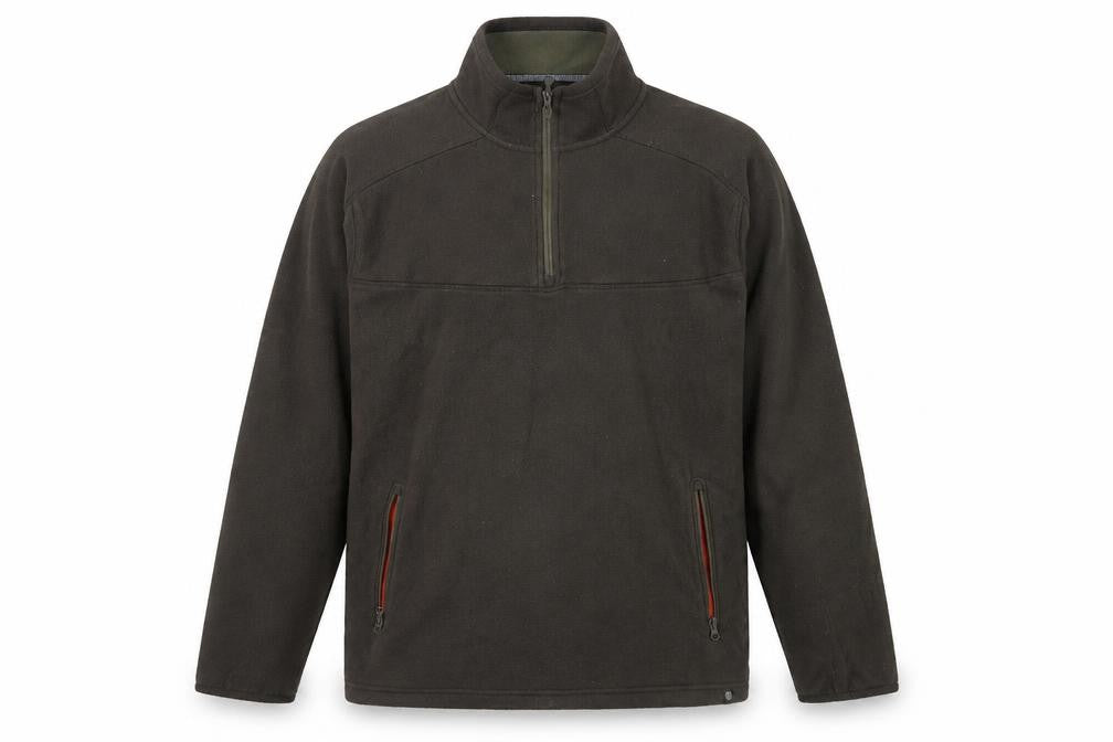 Front view of Mondetta men’s brown pullover sweatshirt, size regular
