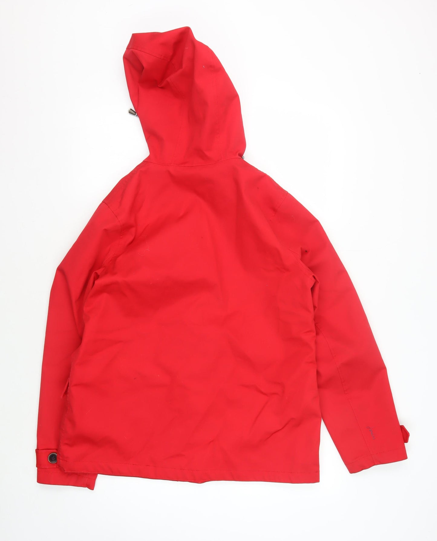 Joules Women's Red Hooded Waterproof Rain Coat - Size 12