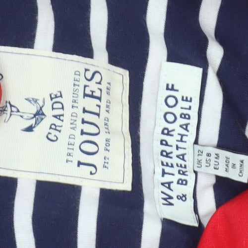 Joules Women's Red Hooded Waterproof Rain Coat - Size 12