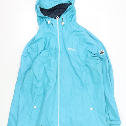 Regatta Womens Blue Hooded Rain Coat Size 20