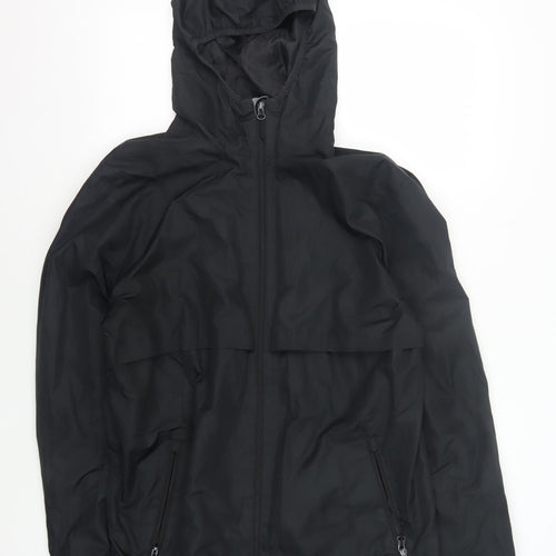 Champion Men's Black Rain Jacket M Hooded Zip Casual
