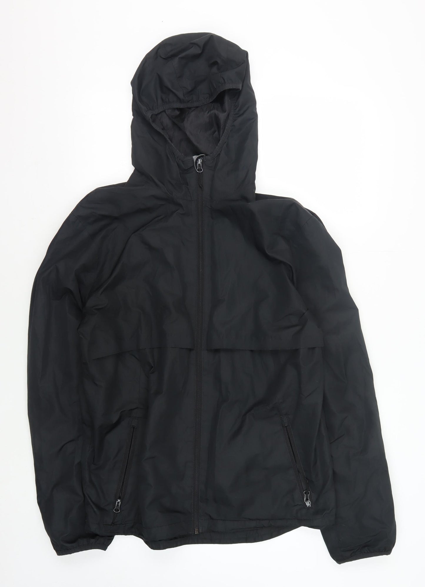 Champion Men's Black Rain Jacket M Hooded Zip Casual