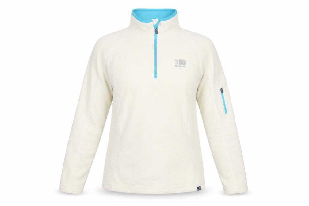Front view of Karrimor Women's Ivory Lightweight Zip Sweatshirt, size 12