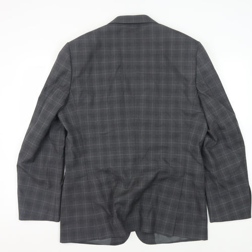Moss Men's Grey Plaid Blazer Jacket, Size 42R