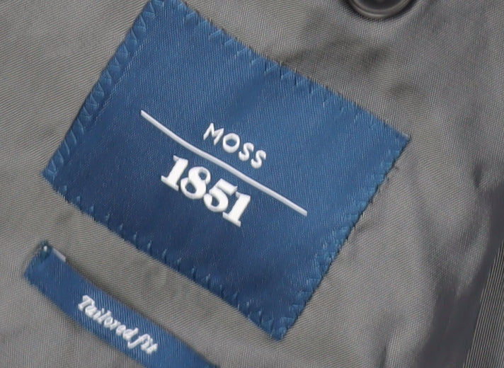 Moss Men's Grey Plaid Blazer Jacket, Size 42R