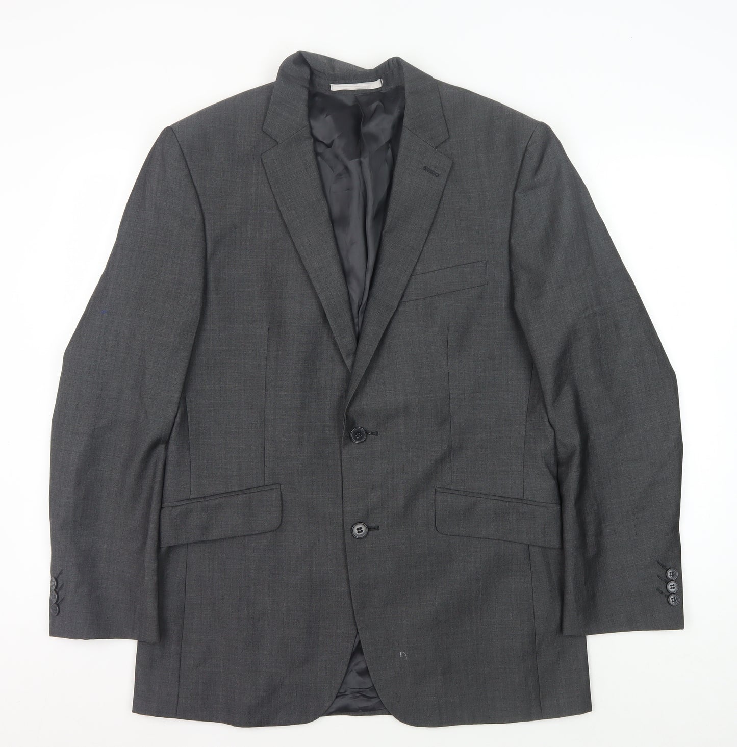 Limehaus Men's Grey Blazer, 38 Regular, Wool Blend