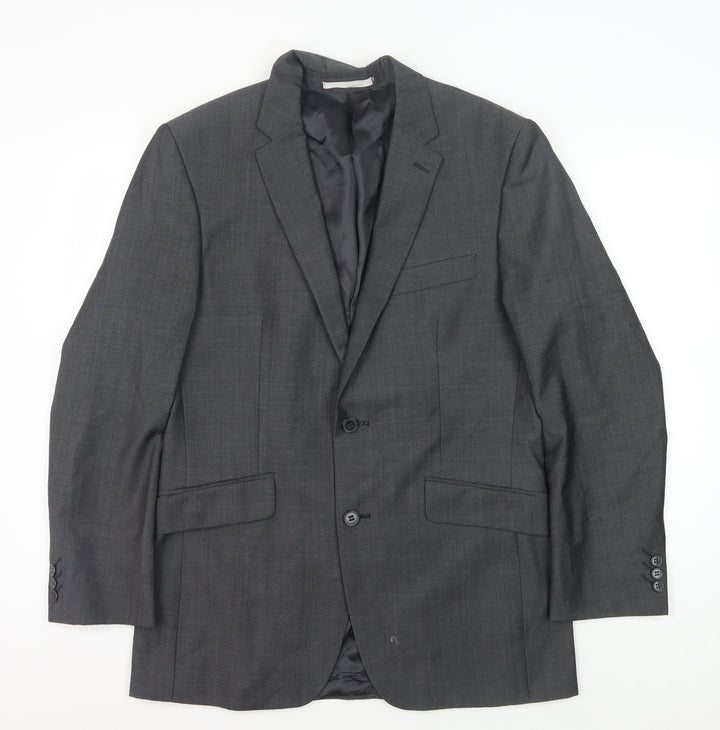 Limehaus Men's Grey Blazer, 38 Regular, Wool Blend