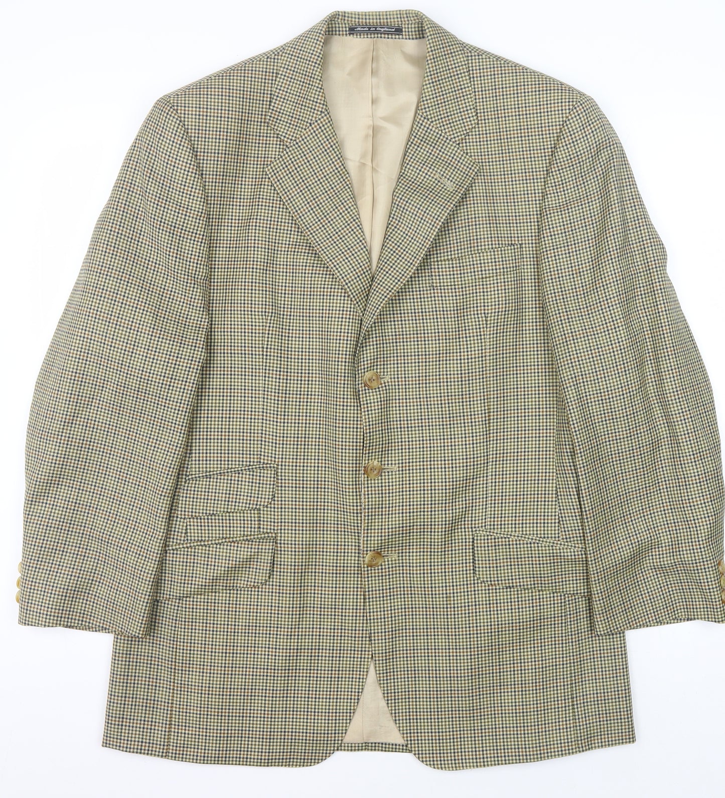 Austin Reed Men's Multicoloured Wool Blazer 38R Check