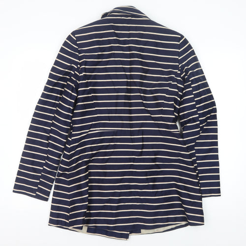 Debenhams Women's Blue Striped Coat Size 12