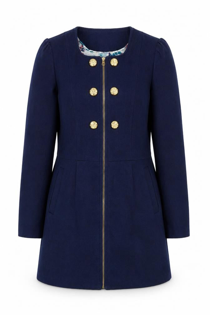 Front view of Vero Moda Women's Blue Military Jacket, size L