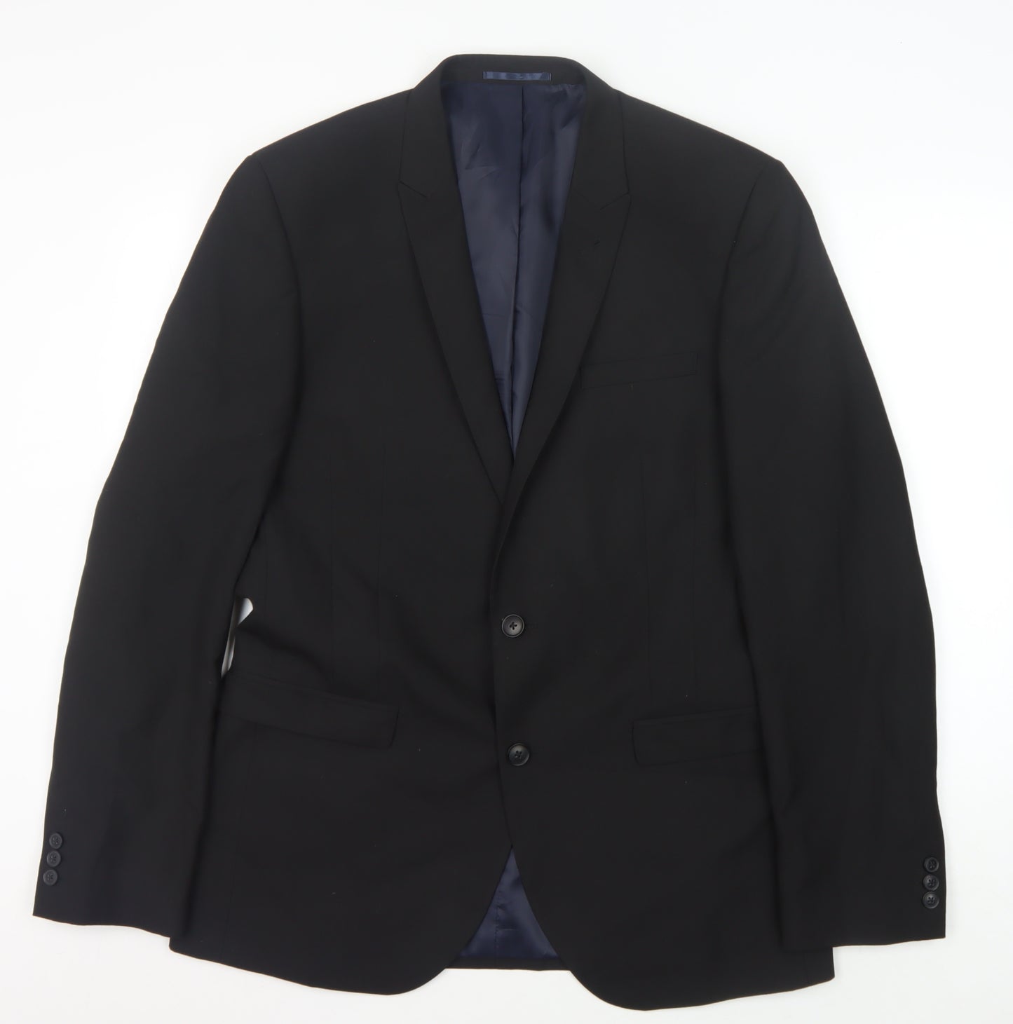 Next Men’s Black Blazer, 42L Formal, Single Breasted