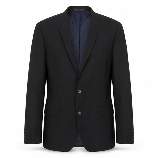 Front view of Next Men’s Black Blazer, 42L Formal, Single Breasted