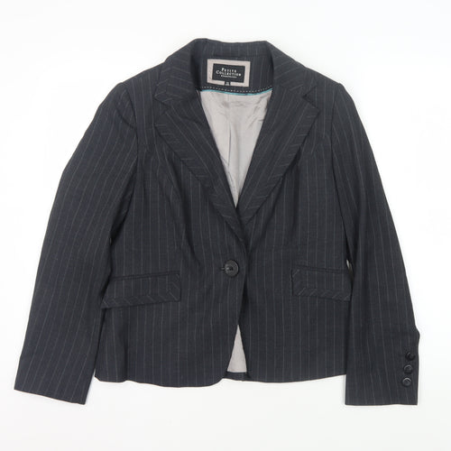 Debenhams Women's Black Petite Pinstripe Blazer Size 12