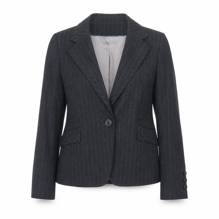 Debenhams Women's Black Petite Pinstripe Blazer Size 12