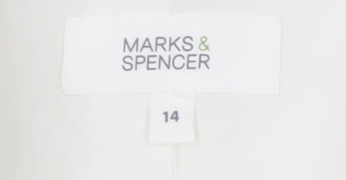 Marks and Spencer Women's White Blazer Size 14