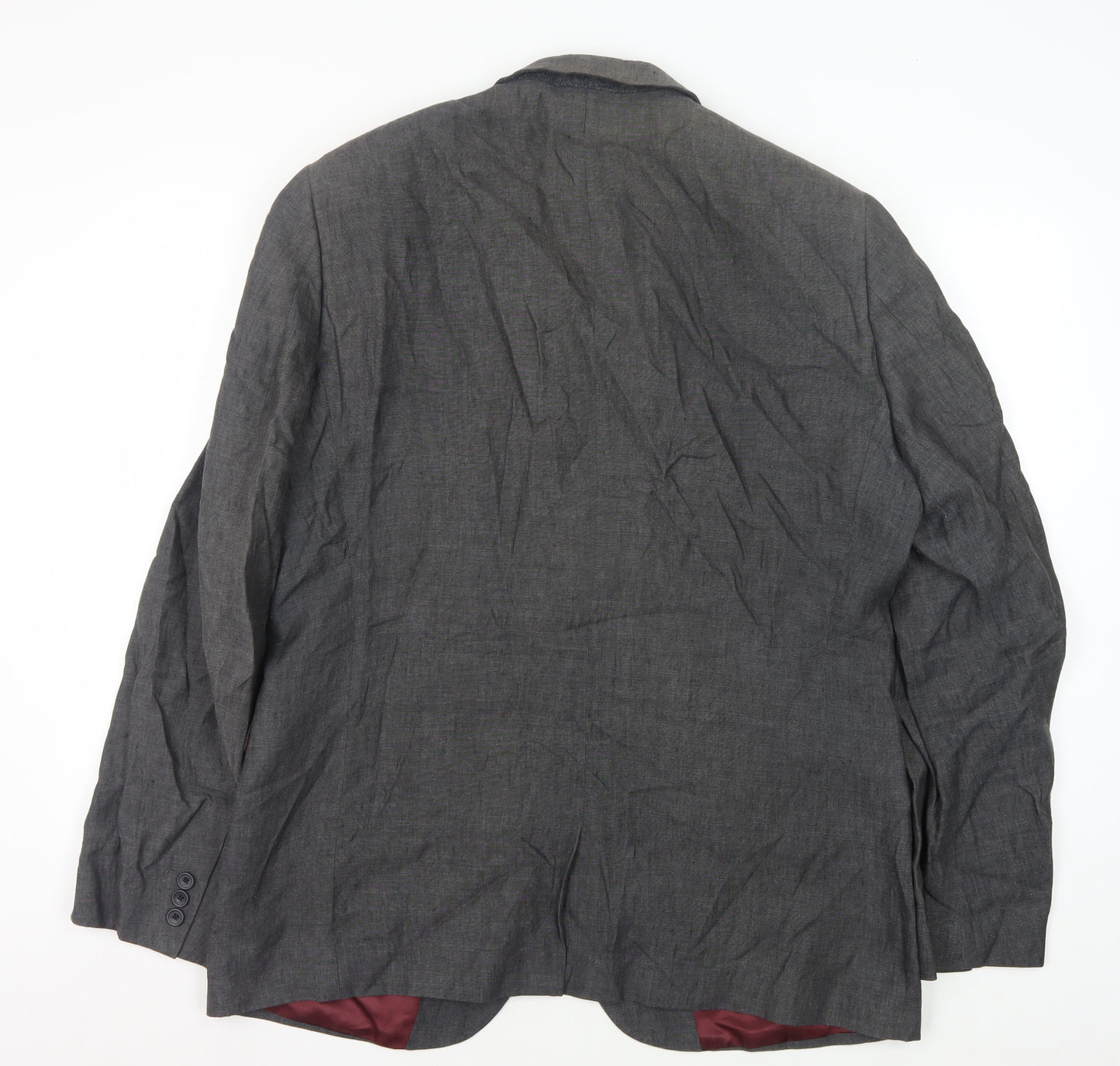 Next Men's Grey Linen Blazer 44L Formal Wear