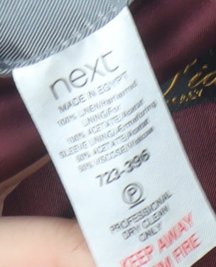 Next Men's Grey Linen Blazer 44L Formal Wear