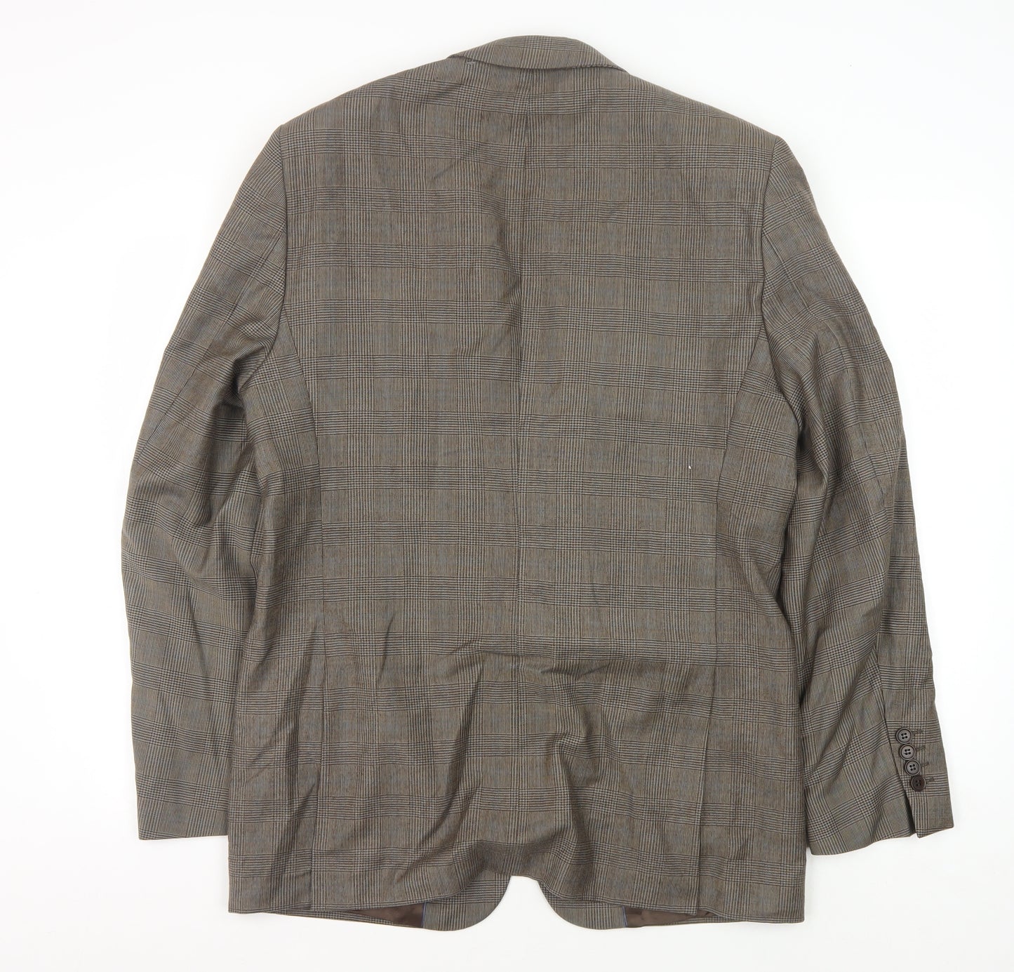 Zara Man Brown Check Wool Blazer Jacket - Men's 40 Formal