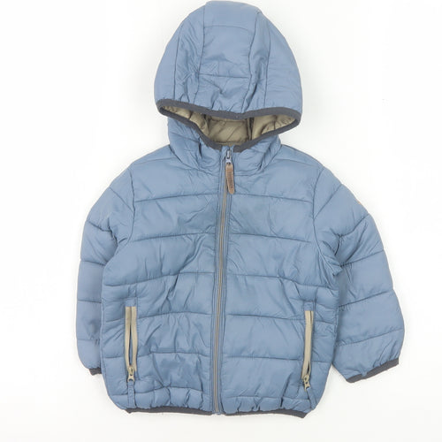 Reserved Boys Blue Puffer Jacket, 2 Years, Winter Hooded