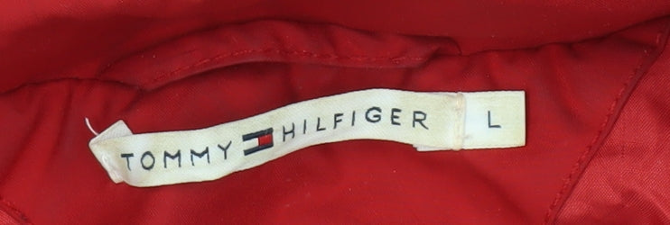 Tommy Hilfiger Men's Red Hooded Jacket, Size L