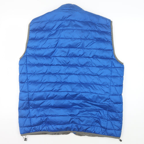 Napapijri Men's Blue XL Puffer Waistcoat, Casual Mid-Length