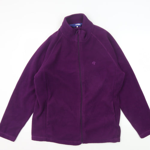 Cotton Traders Women's Purple Full Zip Fleece Jacket M