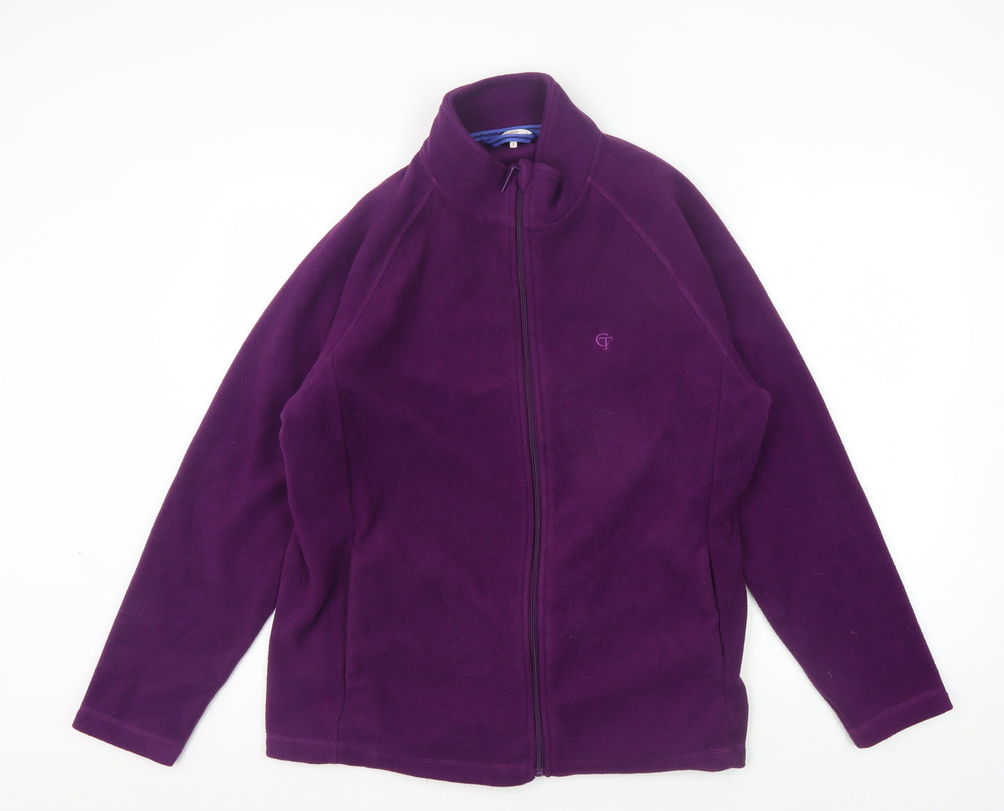 Cotton Traders Women's Purple Full Zip Fleece Jacket M