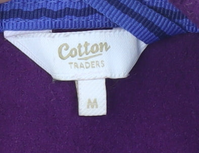 Cotton Traders Women's Purple Full Zip Fleece Jacket M