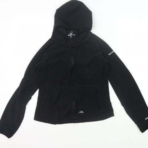 Trespass Girls Black Hooded Fleece Jacket Size S