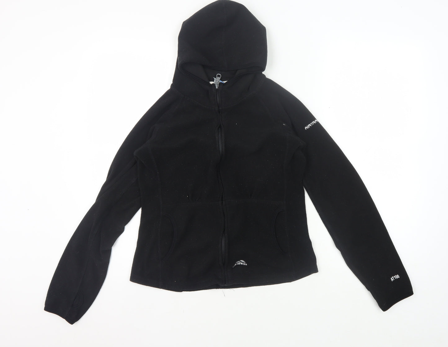 Trespass Girls Black Hooded Fleece Jacket Size S