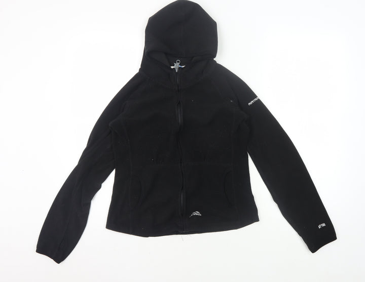 Trespass Girls Black Hooded Fleece Jacket Size S