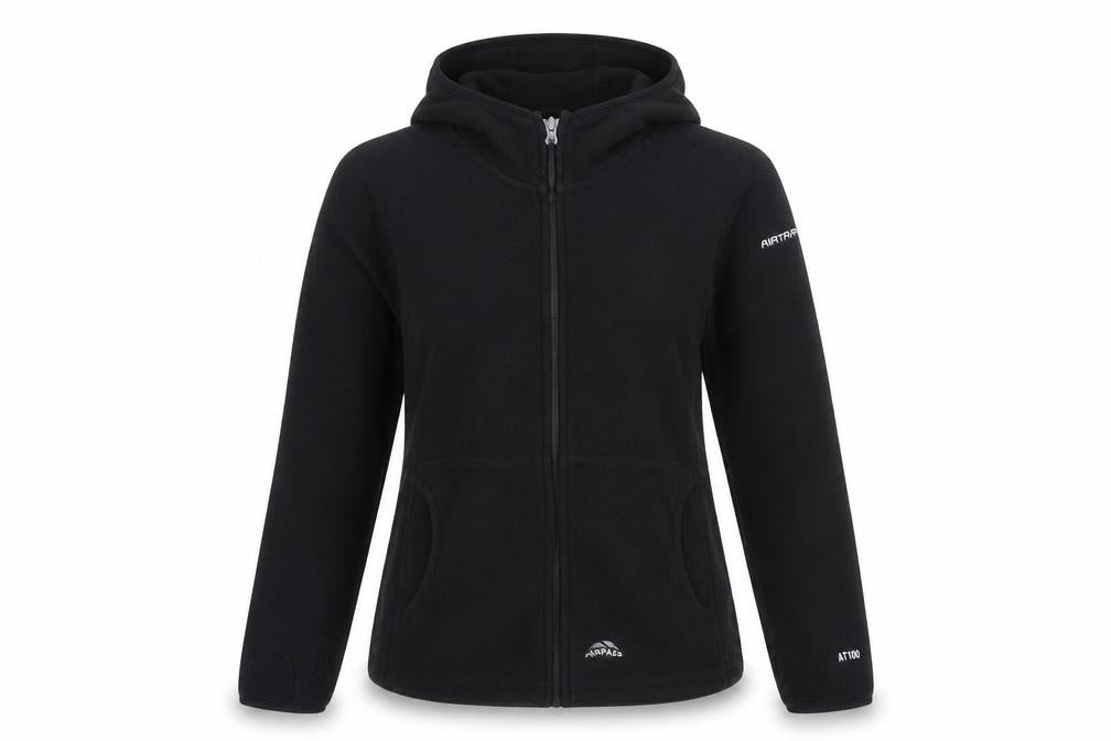 Trespass Girls Black Hooded Fleece Jacket Size S