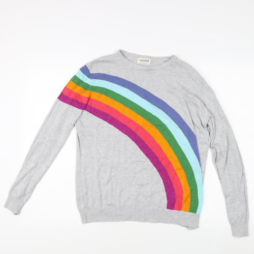 Sugarhill Women's Grey Rainbow Pullover Jumper Size 14