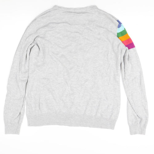 Sugarhill Women's Grey Rainbow Pullover Jumper Size 14