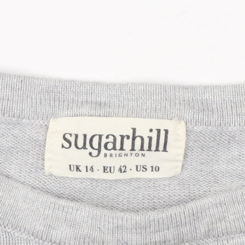 Sugarhill Women's Grey Rainbow Pullover Jumper Size 14
