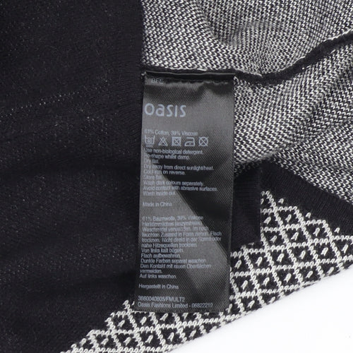 Oasis Women's Black Sheath Dress M Geometric Elegant