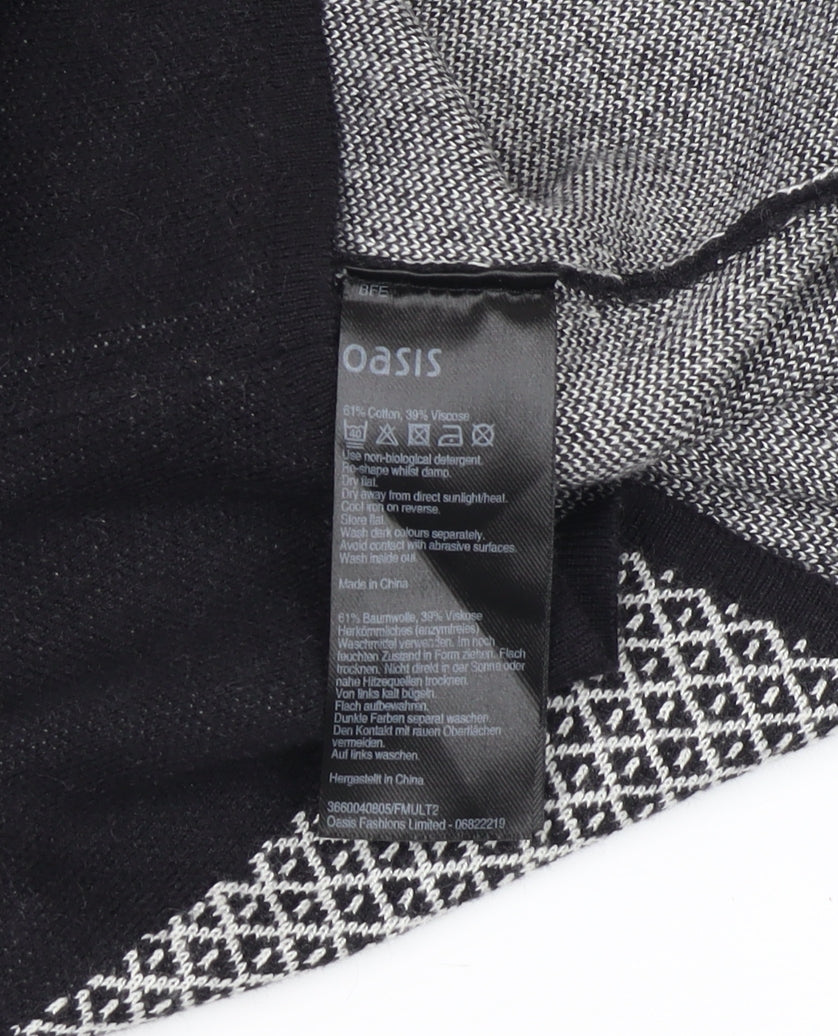 Oasis Women's Black Sheath Dress M Geometric Elegant