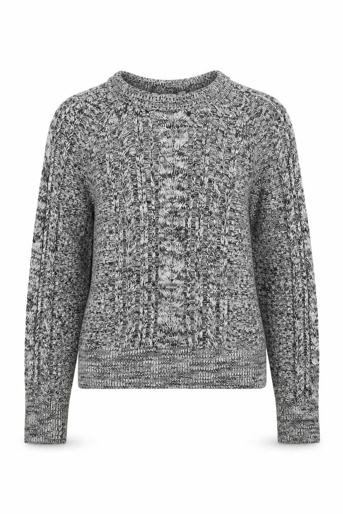 Front view of Gap Women's Grey Cable-Knit jumper XS