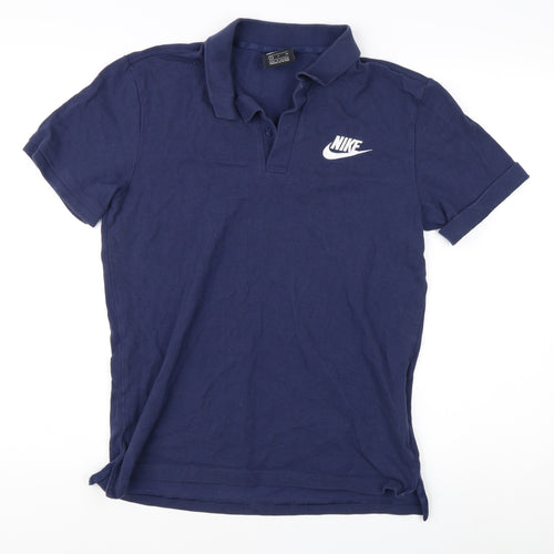 Nike Men's Blue Cotton Polo Shirt - Size S