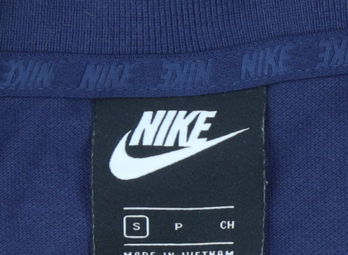 Nike Men's Blue Cotton Polo Shirt - Size S